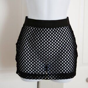 iHeartRaves Black Fishnet Mini Skirt SIZE S